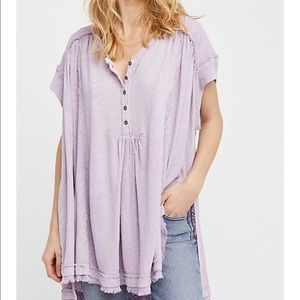 Free People Oversized Short Sleeve Shirt